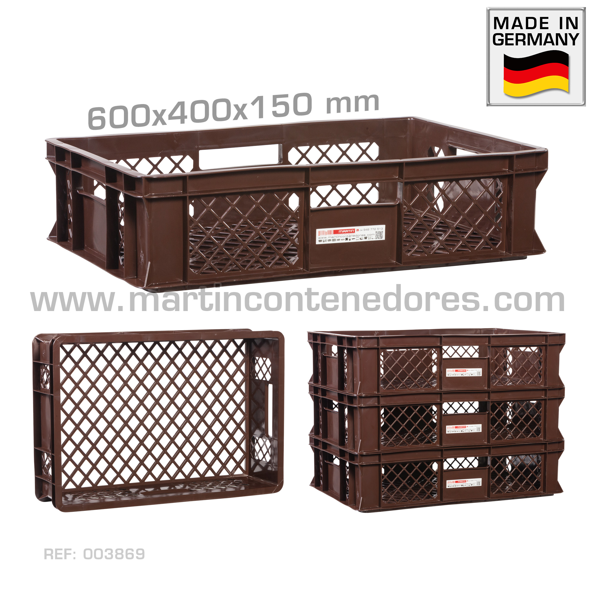 Caja panadera ranurada 600x400x150 mm