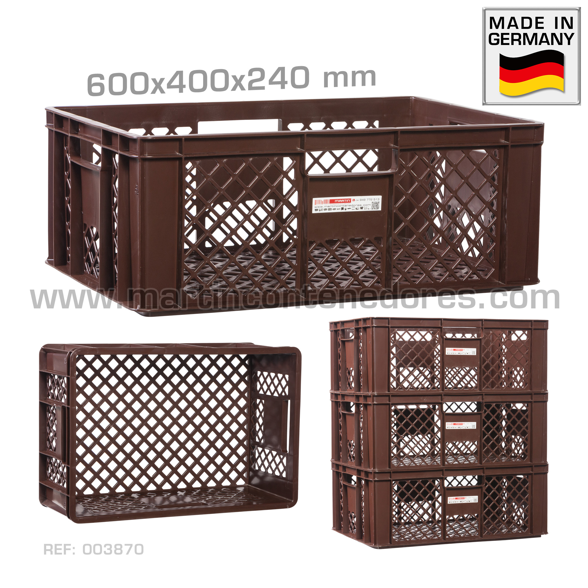 Caja panadera ranurada 600x400x240 mm