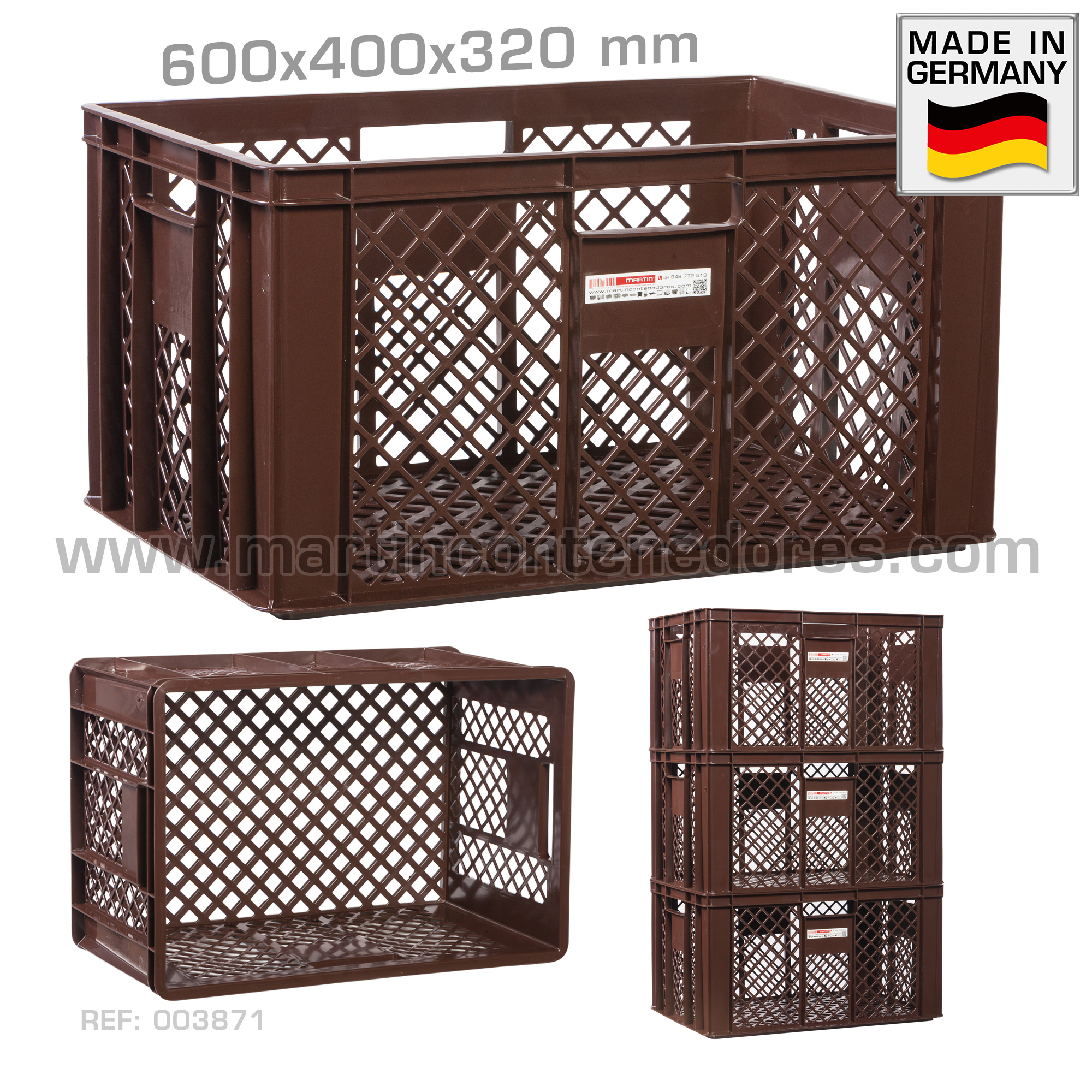 Caja panadera ranurada 600x400x320 mm